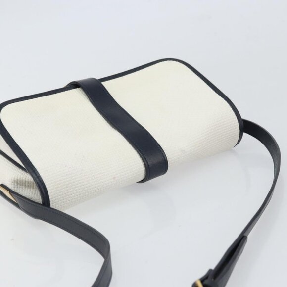 Authentic SAINT LAURENT Shoulder Bag PVC White Gold - Picture 13 of 16